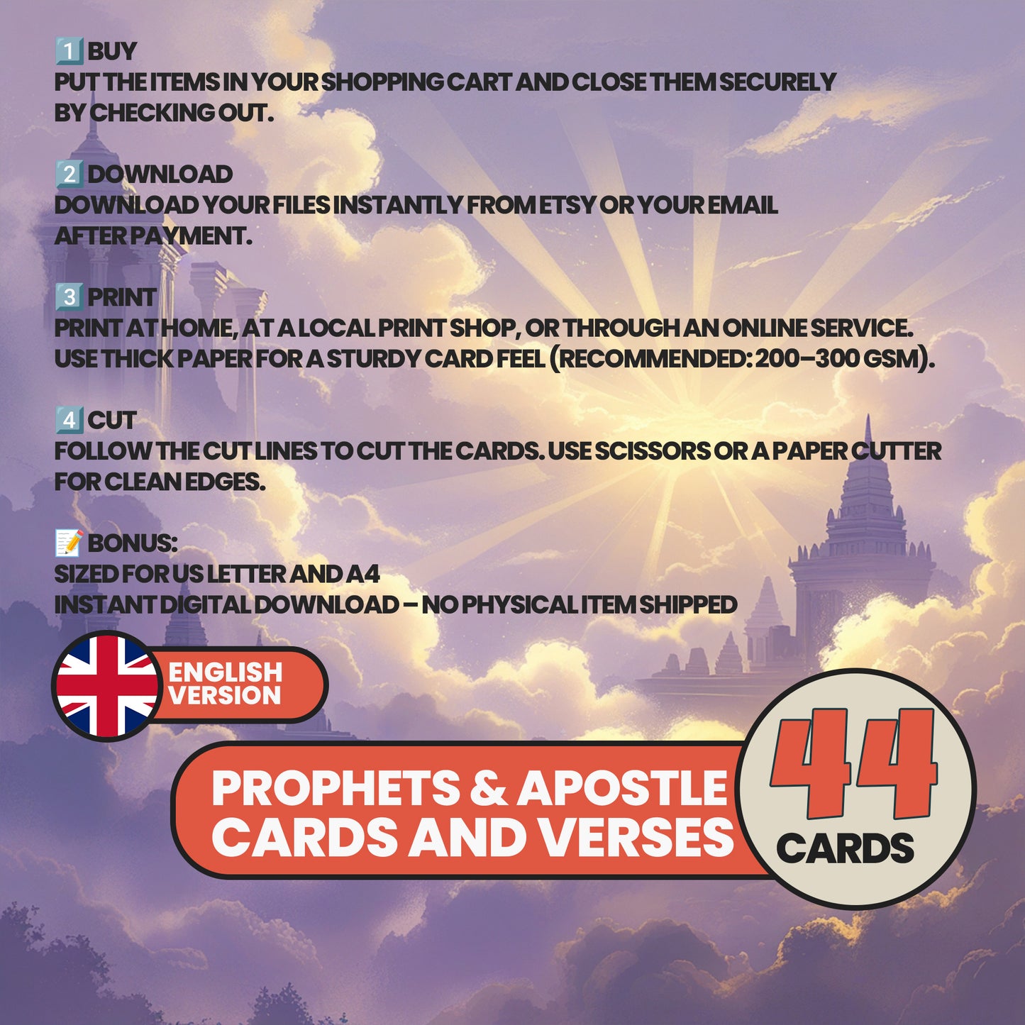 Bible Flashcards: Prophets, Apostles & Christian Symbols - Sunday School