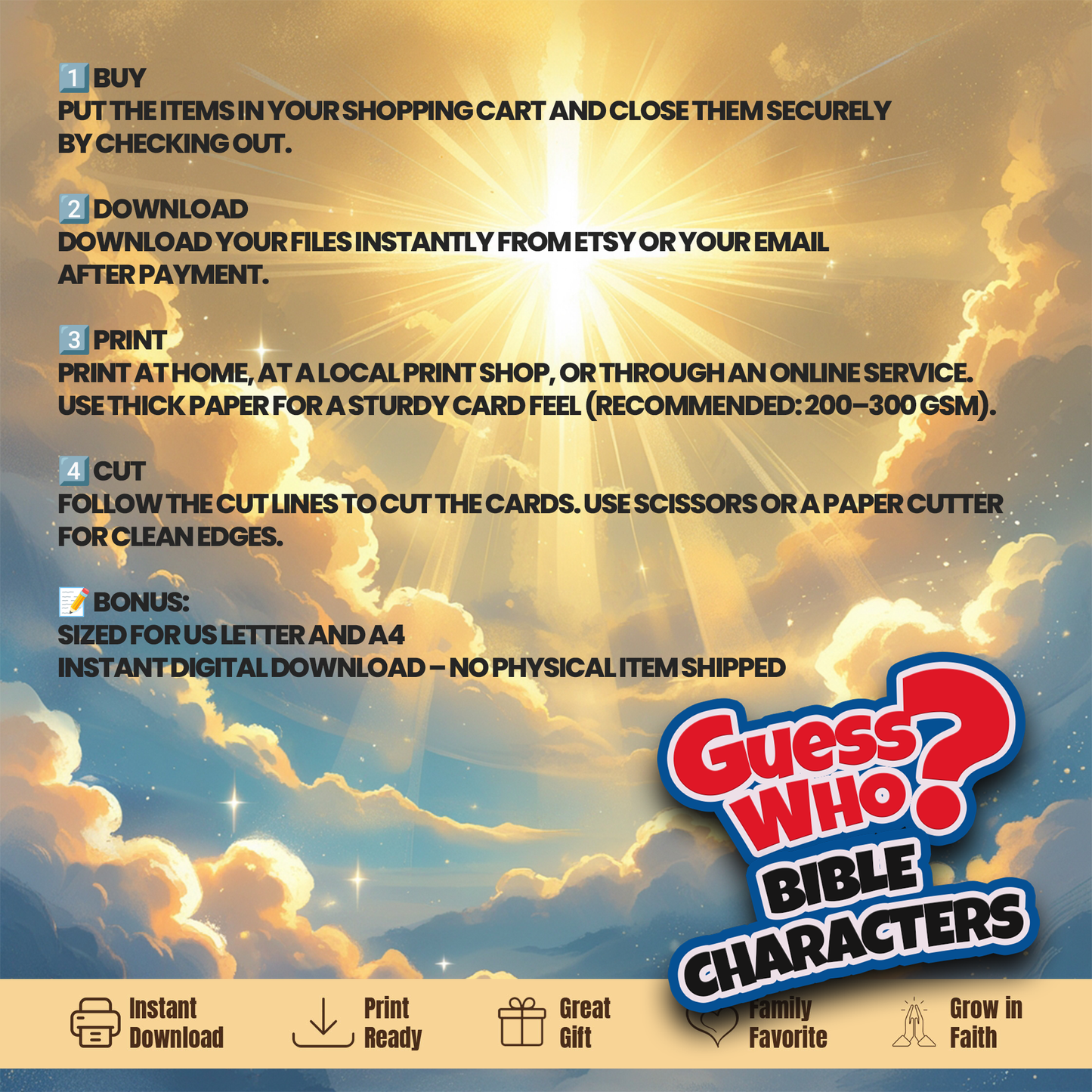 Guess Who 2.0 Bible Characters | Printable Christian Guess Who Game Inserts | Bible Heroes