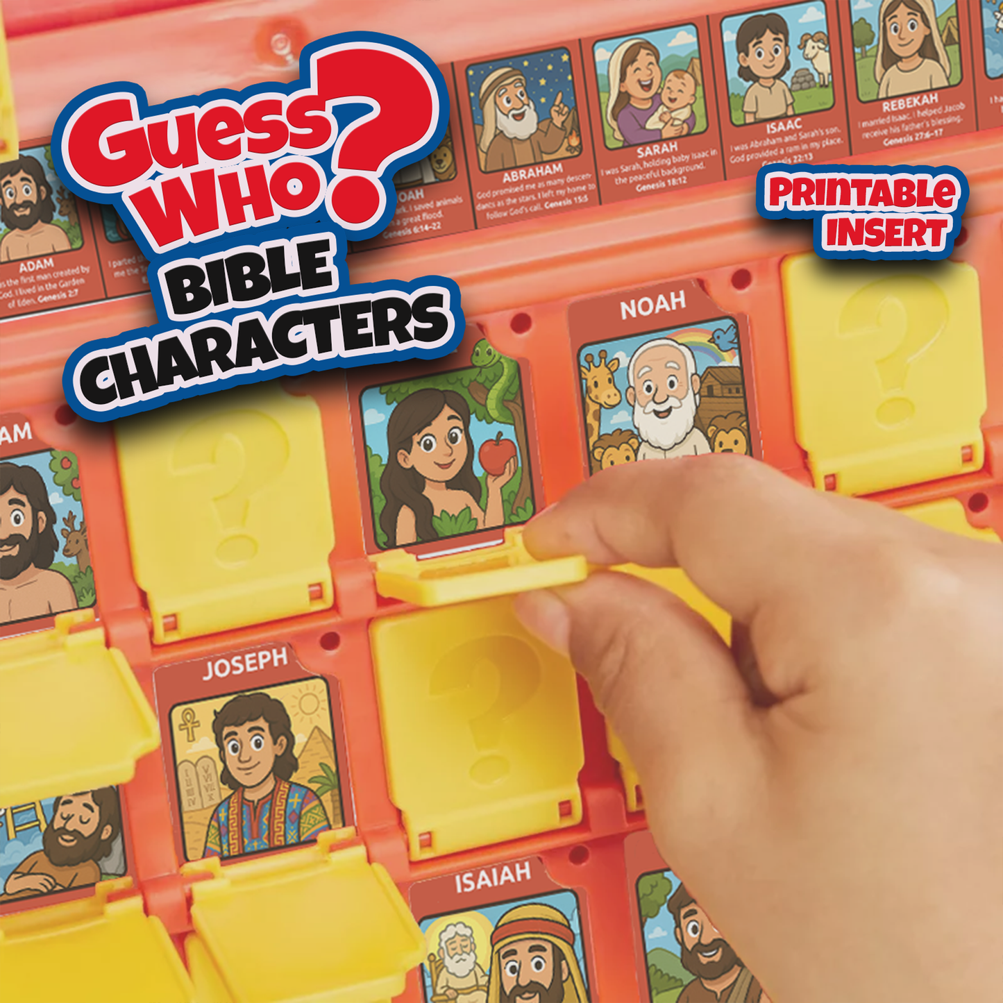 Guess Who 2.0 Bible Characters | Printable Christian Guess Who Game Inserts | Bible Heroes