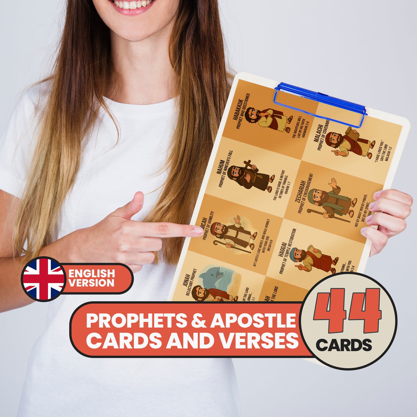 Bible Flashcards: Prophets, Apostles & Christian Symbols - Sunday School