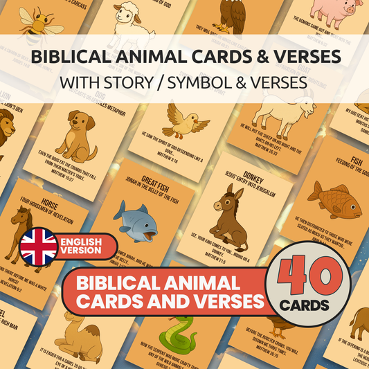 Bible Animals Flashcards for Kids: Sunday School Homeschool Printable