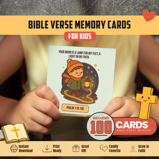Printable Bible Verse Cards for Kids: Scripture Learning Activity