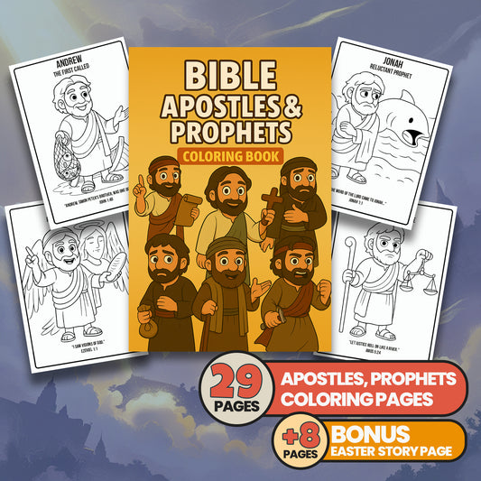 Bible Prophets & Apostles Coloring Book: Christian Activity, Easter Story Bonus (PDF Pattern)