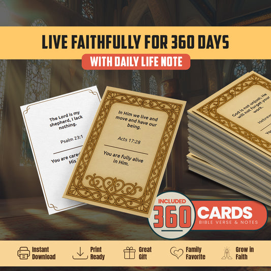 Printable Bible Verse Cards: Daily Life Notes, Christian Scripture