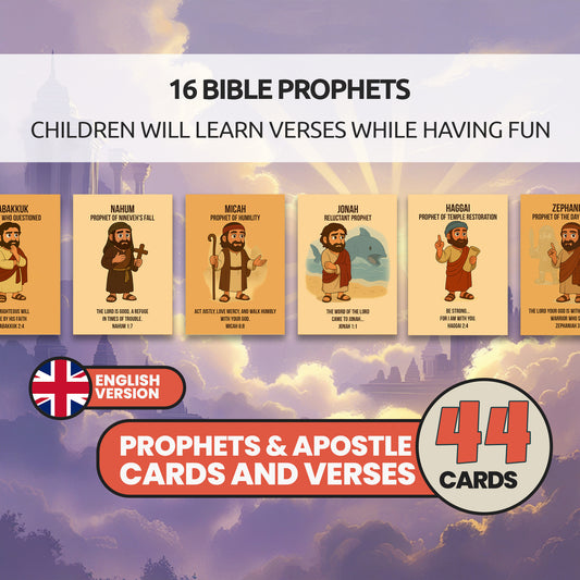 Bible Flashcards: Prophets, Apostles & Christian Symbols - Sunday School