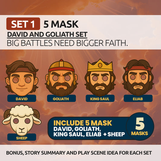 Printable Bible Character Masks Set: Sunday School Homeschool Activity (PDF Download)
