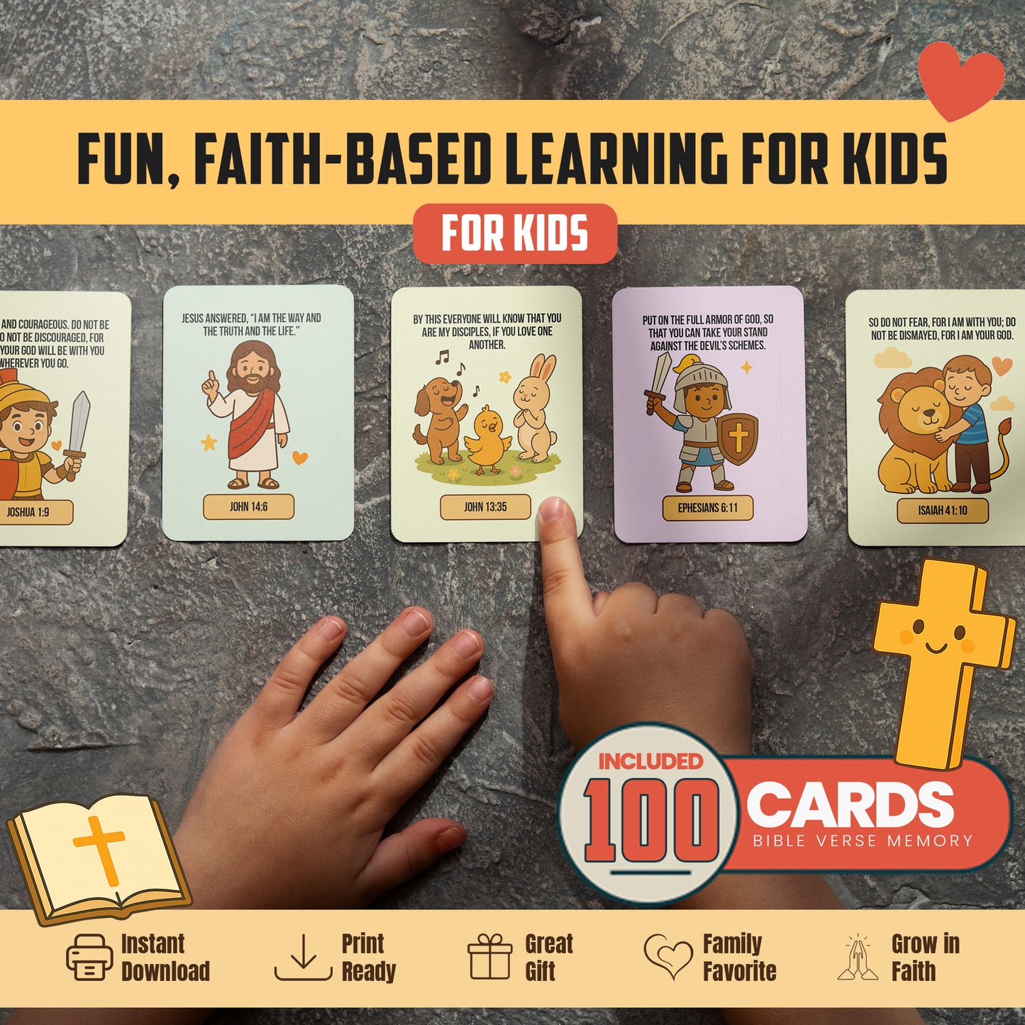 Printable Bible Verse Cards for Kids: Scripture Learning Activity