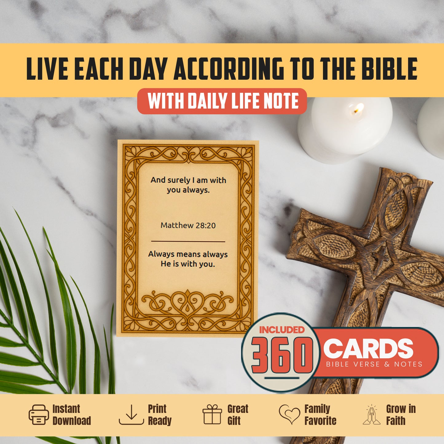Printable Bible Verse Cards: Daily Life Notes, Christian Scripture