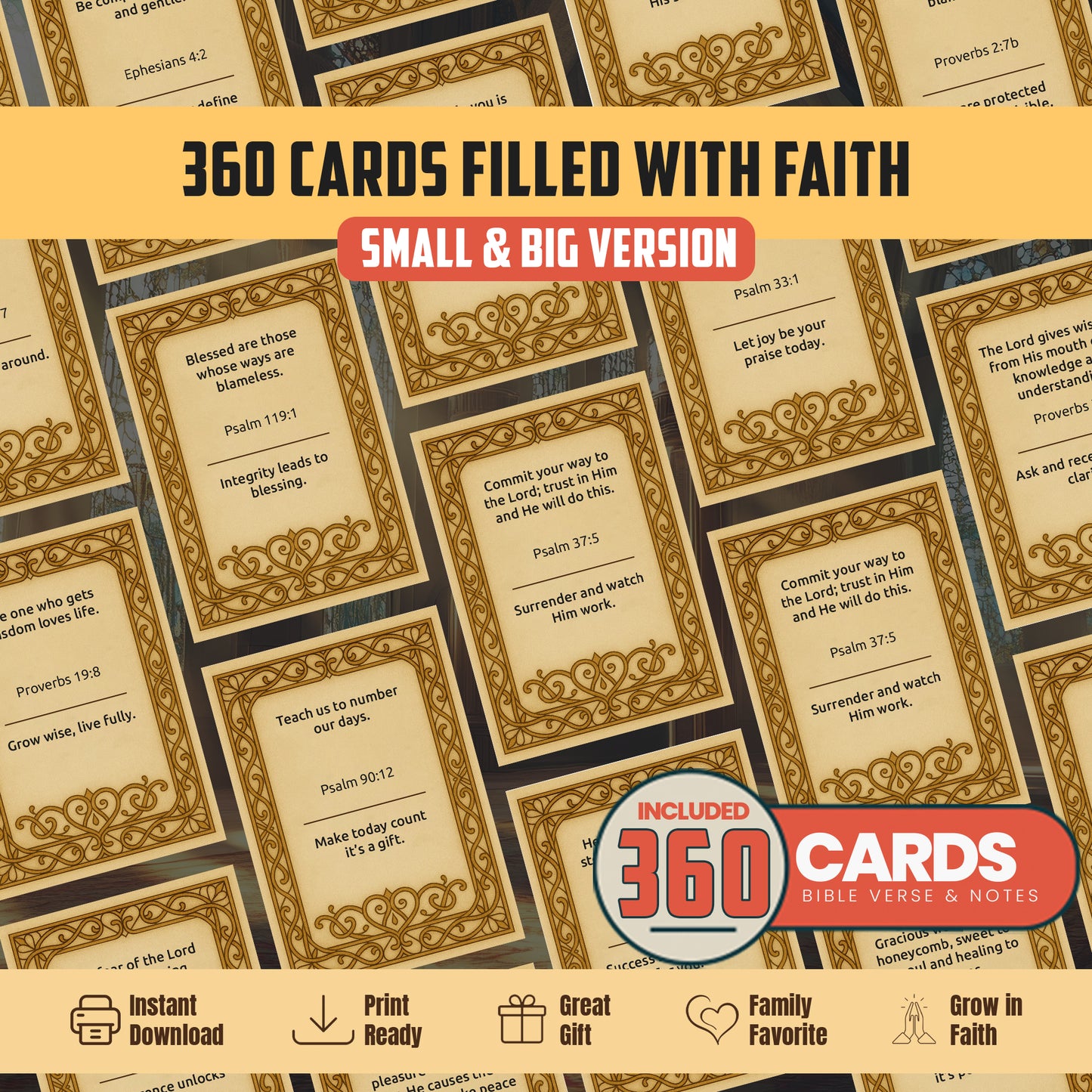 Printable Bible Verse Cards: Daily Life Notes, Christian Scripture