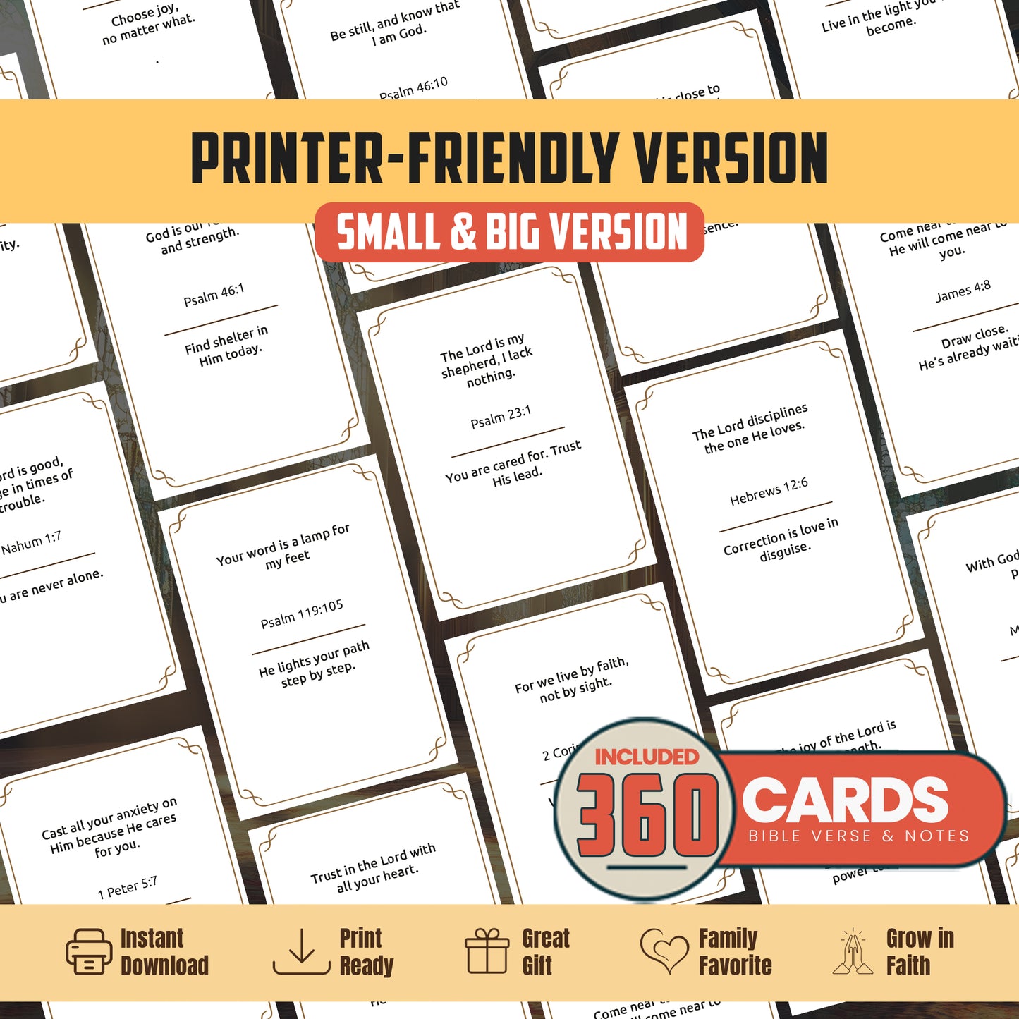 Printable Bible Verse Cards: Daily Life Notes, Christian Scripture