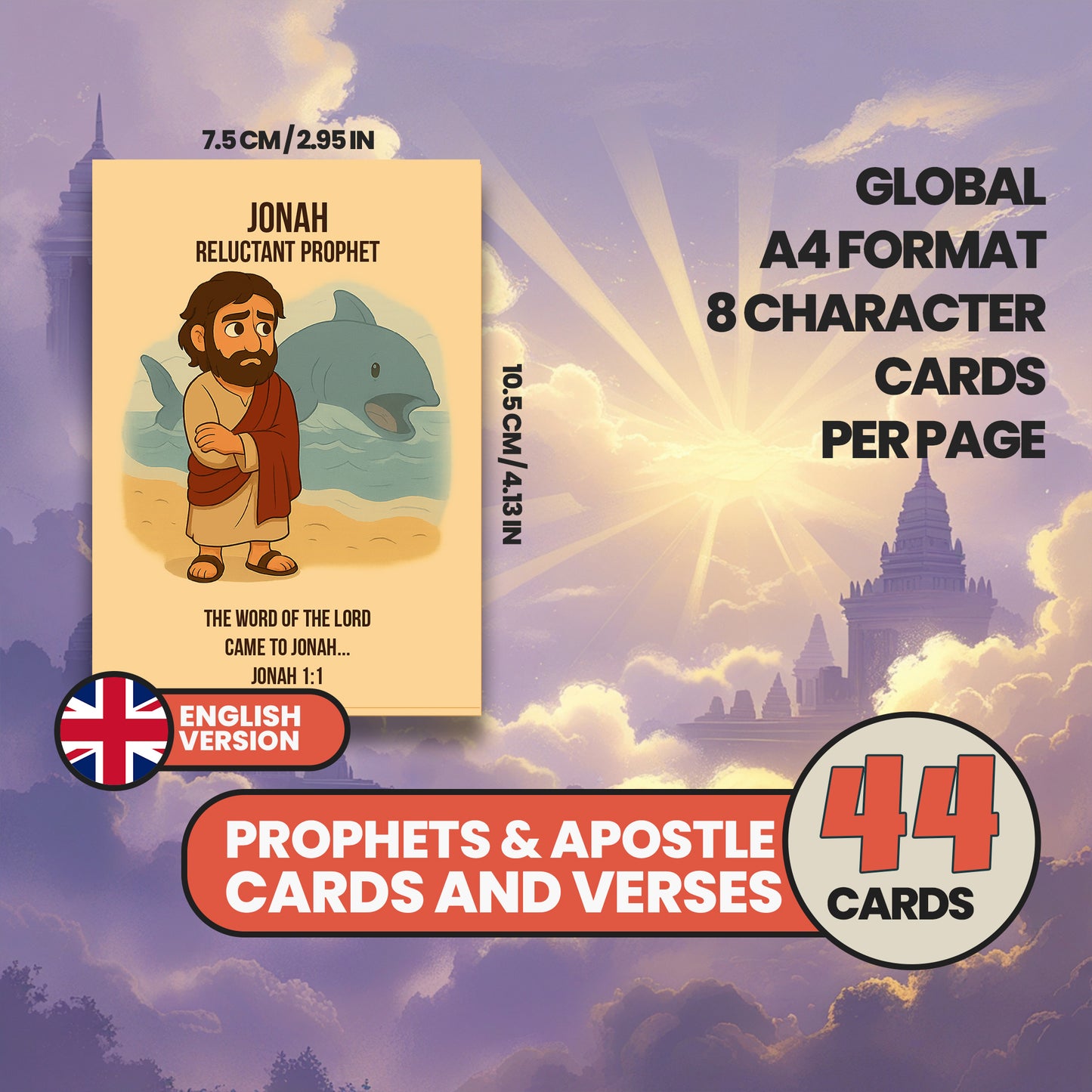 Bible Flashcards: Prophets, Apostles & Christian Symbols - Sunday School